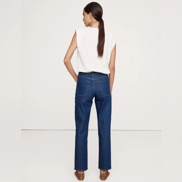 NWT! Banana Republic Women’s Medium Wash High-Rise Straight Jean -27 LONG 🔹